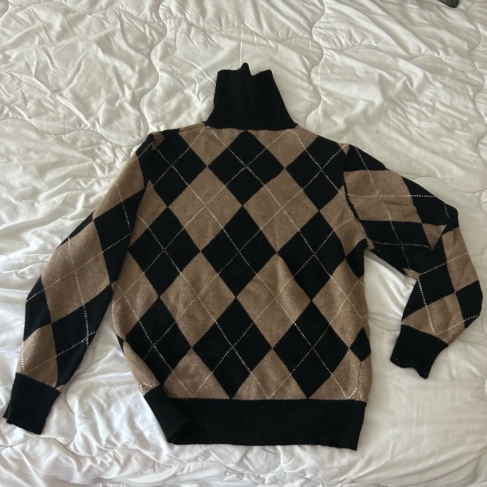 Neiman Marcus VINTAGE 100% cashmere check pattern sweater